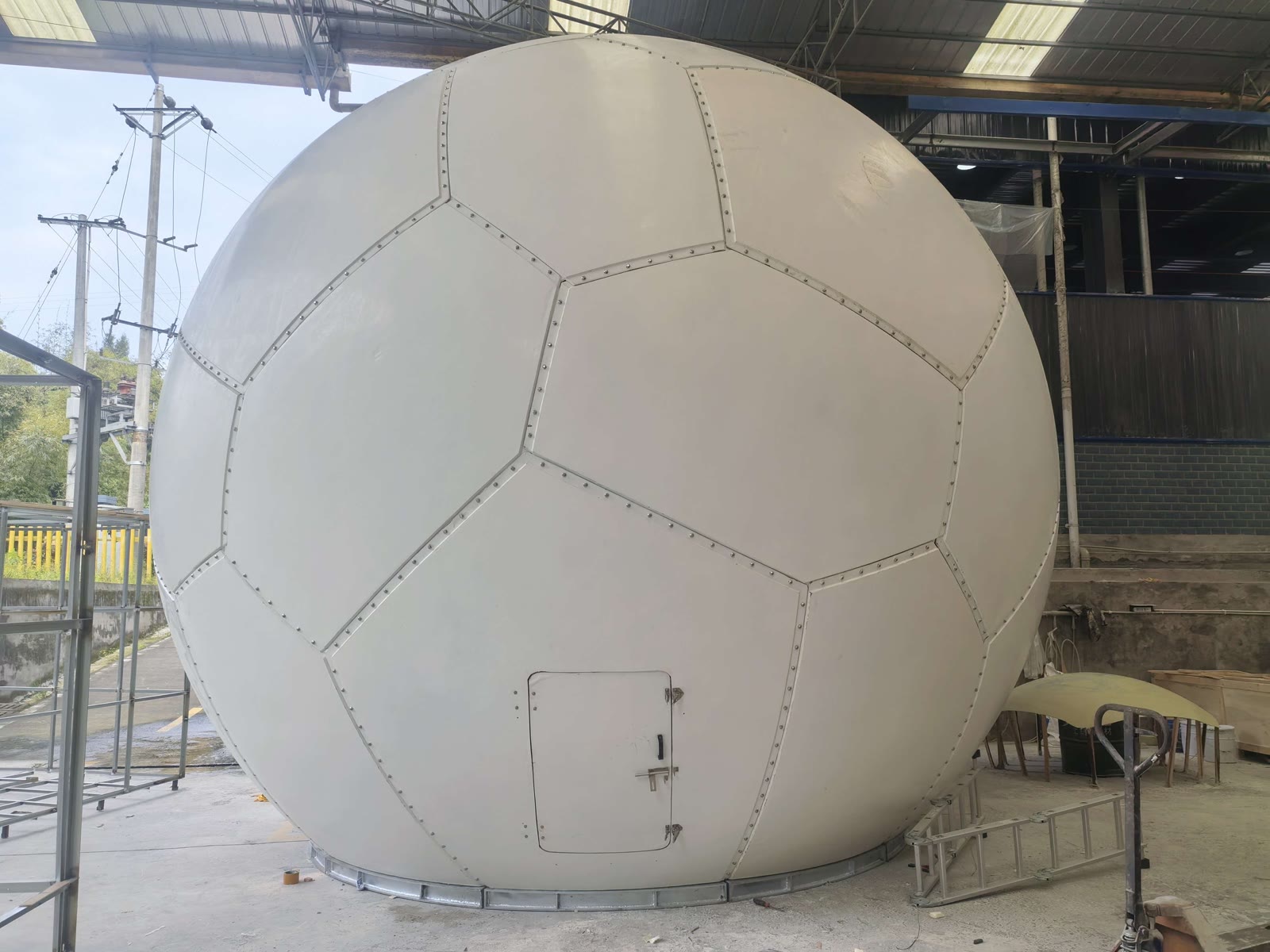 6.5 m weather radome assembled in factory — front view