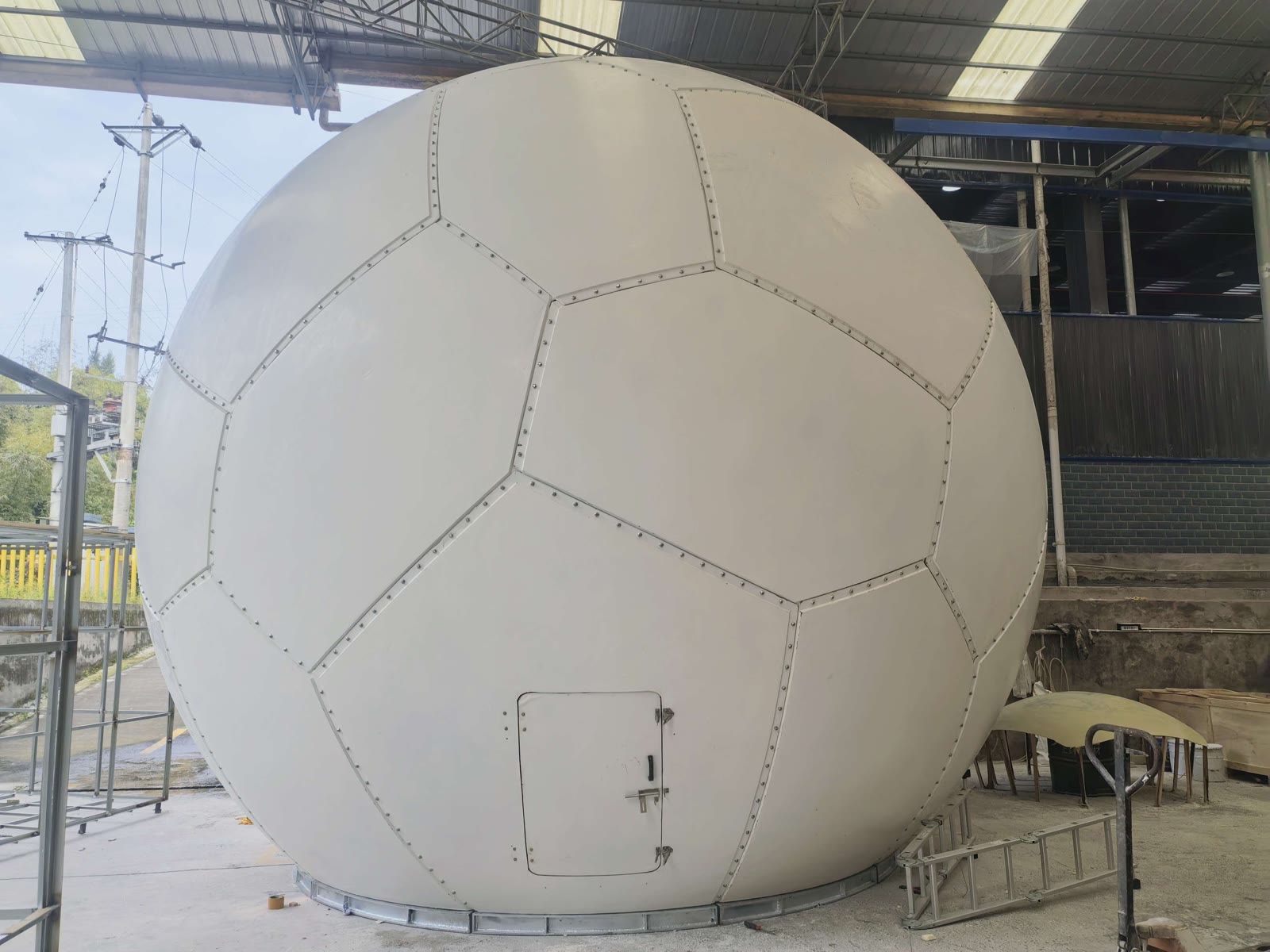6.5 m weather radome in workshop before dispatch